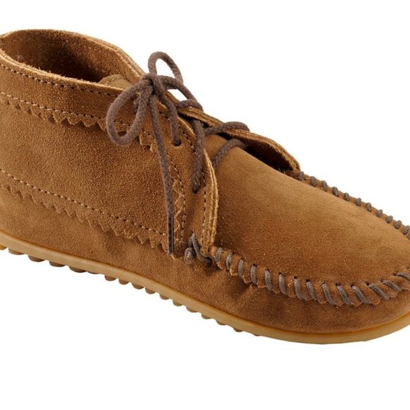 Minnetonka Ankle Lace-Up Suede Moccasins - Picture 7 of 8